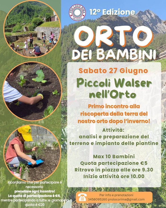 Rima si prepara a un sabato di comunità tra orto dei bambini, festa patronale e cena in compagnia
