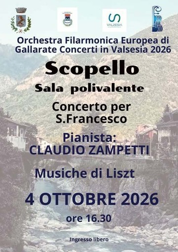 Scopello, il 4 ottobre concerto per San Francesco con il pianista Claudio Zampetti Scopello, il 4 ottobre concerto per San Francesco con il pianista Claudio Zampetti
