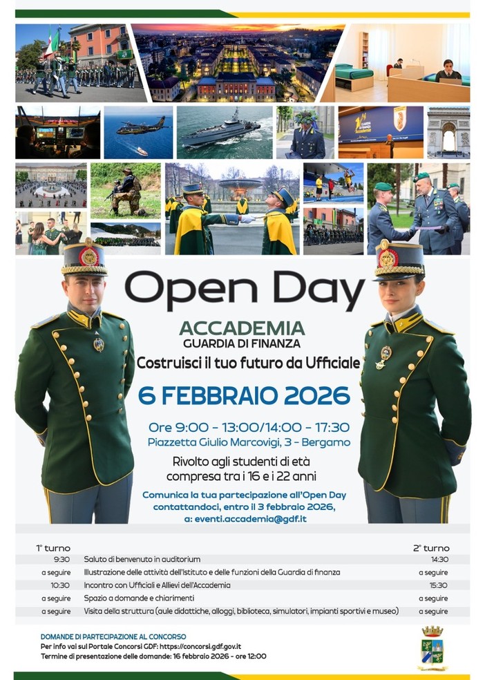 Accademia della Guardia di Finanza, open day per studenti: come partecipare Accademia della Guardia di Finanza, open day per studenti: come partecipare