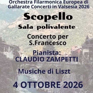 Scopello, il 4 ottobre concerto per San Francesco con il pianista Claudio Zampetti Scopello, il 4 ottobre concerto per San Francesco con il pianista Claudio Zampetti
