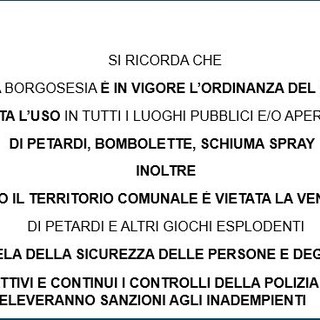 Borgosesia, ordinanza in vigore: stop a petardi, bombolette e schiuma spray nei luoghi pubblici