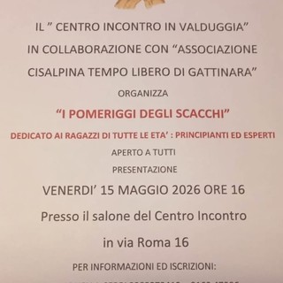 Valduggia, al Centro Incontro arrivano “I pomeriggi degli scacchi”