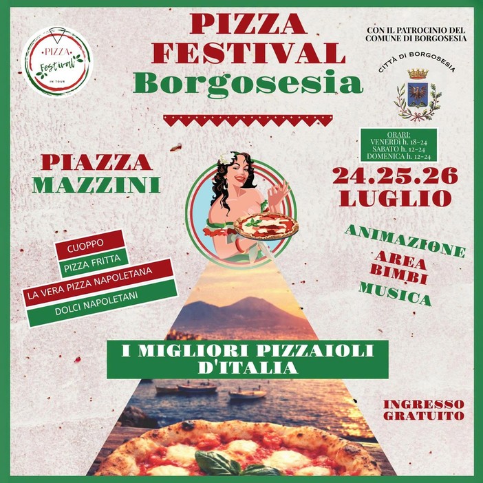 Borgosesia, in piazza Mazzini arriva il Pizza Festival