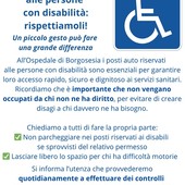 All’ospedale di Borgosesia richiamo al rispetto dei parcheggi riservati alle persone con disabilità All’ospedale di Borgosesia richiamo al rispetto dei parcheggi riservati alle persone con disabilità
