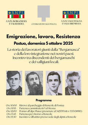 Postua ospita la giornata “Emigrazione, lavoro, resistenza”