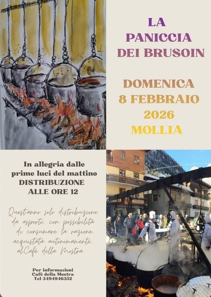 Mollia si prepara alla “Paniccia dei Brusoin”: appuntamento con la tradizione Mollia si prepara alla “Paniccia dei Brusoin”: appuntamento con la tradizione