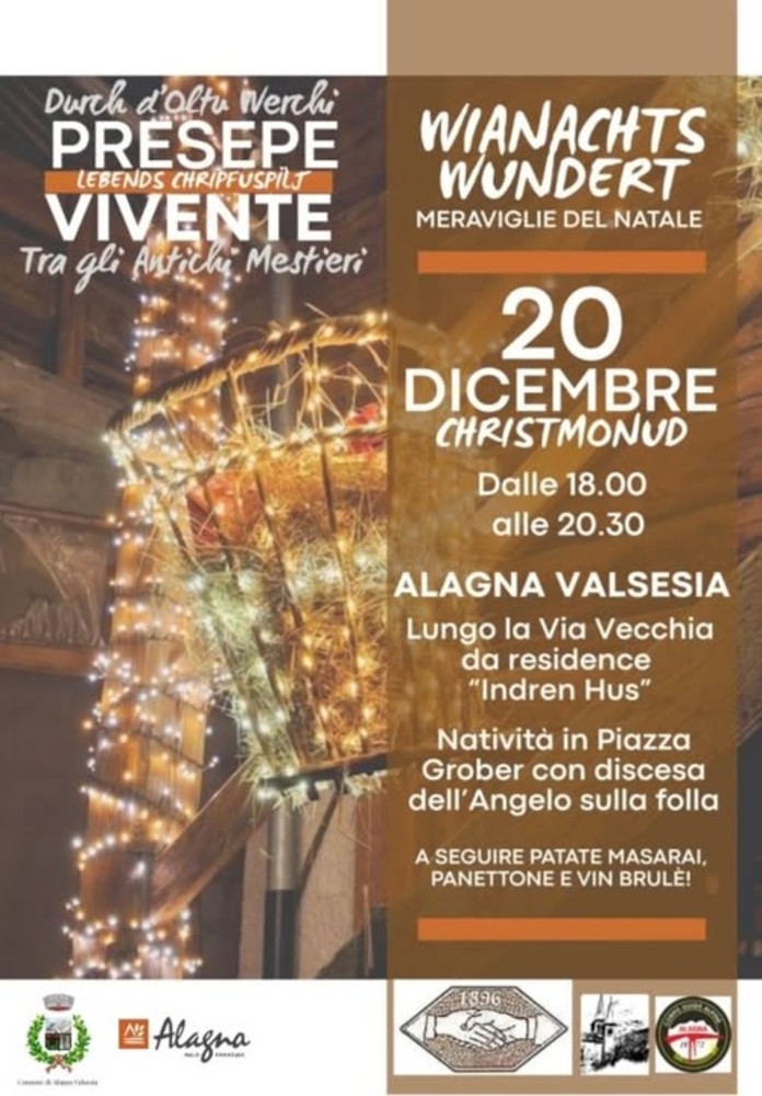 Alagna Valsesia, il 20 dicembre torna il Presepe Vivente tra gli Antichi Mestieri: luci, tradizioni e magia del Natale Alagna Valsesia, il 20 dicembre torna il Presepe Vivente tra gli Antichi Mestieri: luci, tradizioni e magia del Natale
