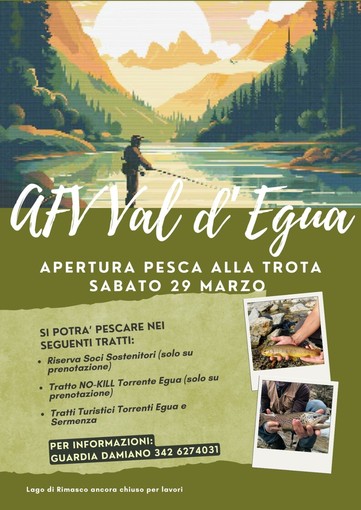 Alto Sermenza: al via la stagione di pesca alla trota.