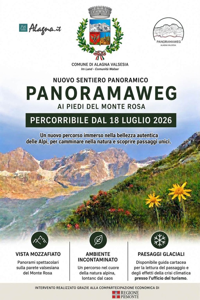 Alagna, aperto il Panoramaweg: il nuovo anello panoramico ai piedi del Monte Rosa Alagna, aperto il Panoramaweg: il nuovo anello panoramico ai piedi del Monte Rosa