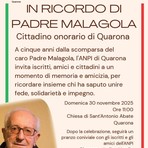 Quarona, una giornata in memoria di Padre Malagola: domenica 30 novembre la cerimonia nella chiesa di Sant’Antonio Abate