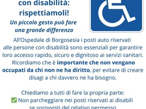 All’ospedale di Borgosesia richiamo al rispetto dei parcheggi riservati alle persone con disabilità