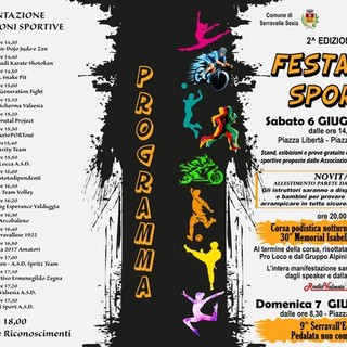 Serravalle Sesia, Festa dello Sport: due giorni tra associazioni, corsa notturna e Serravall’E-Bike