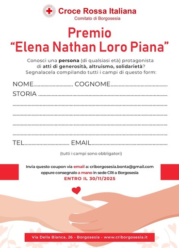Borgosesia celebra la gentilezza: al via le segnalazioni per il Premio Bontà “Elena Nathan Loro Piana” 2025