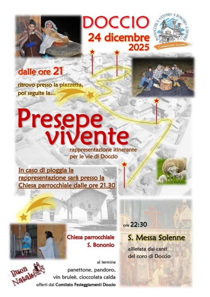 A Doccio torna il Presepe vivente itinerante nella notte della Vigilia