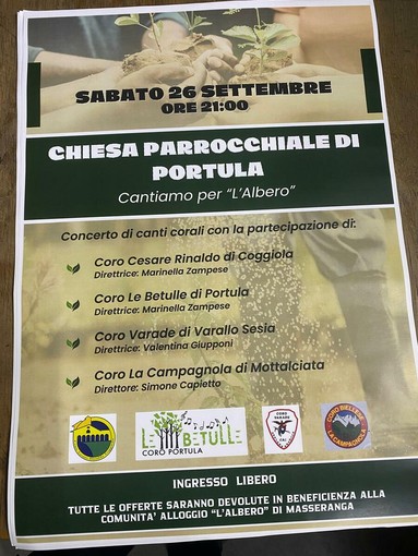 A Portula un concerto di canti corali a favore della comunità alloggio l’Albero di Masseranga A Portula un concerto di canti corali a favore della comunità alloggio l’Albero di Masseranga