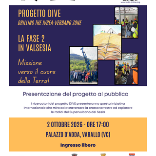 Varallo, il 2 ottobre la presentazione della seconda fase del progetto DIVE in Valsesia