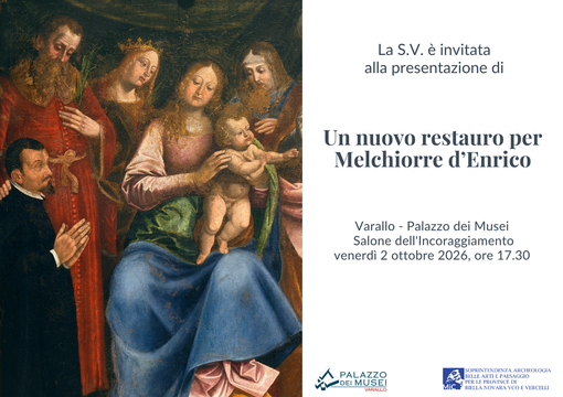 Varallo, il 2 ottobre Palazzo dei Musei presenta il restauro di un dipinto di Melchiorre d’Enrico Varallo, il 2 ottobre Palazzo dei Musei presenta il restauro di un dipinto di Melchiorre d’Enrico