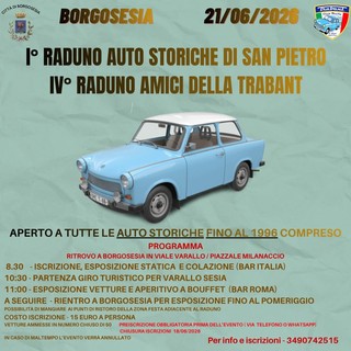 Auto storiche e Trabant protagoniste a Borgosesia con il raduno di San Pietro