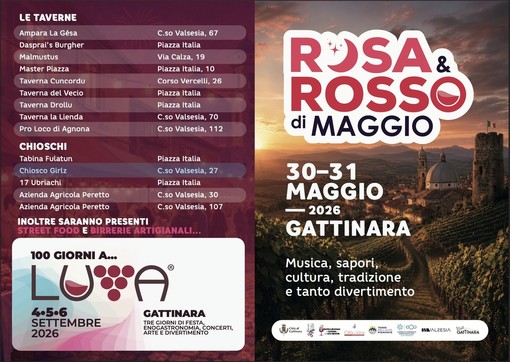 Rosa & Rosso di Maggio, Gattinara prepara due giorni di festa tra musica, sapori e tradizione Rosa & Rosso di Maggio, Gattinara prepara due giorni di festa tra musica, sapori e tradizione