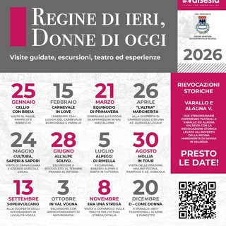 Cellio con Breia inaugura “Regine di ieri, Donne di oggi”: dodici appuntamenti al femminile per scoprire la Valsesia