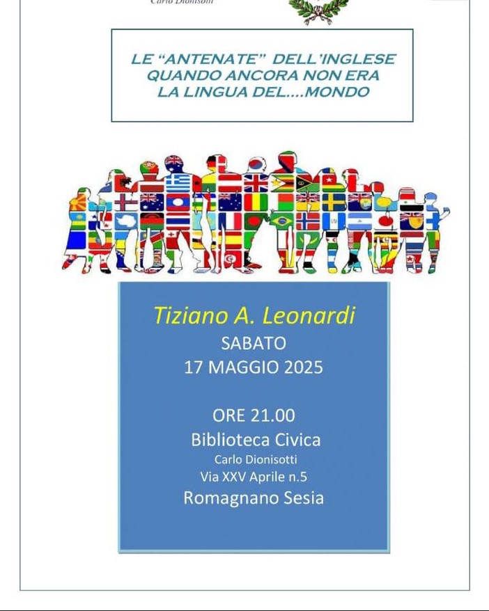 In biblioteca a Romagnano ospite Tiziano Leonardi, si parla della lingua inglese....