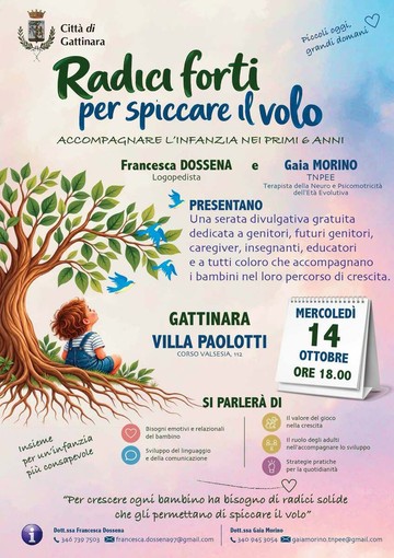 “Radici forti per spiccare il volo”, a Gattinara una serata sulla crescita nei primi sei anni