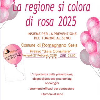 Romagnano Sesia, una serata dedicata alla prevenzione del tumore al seno con “La regione si colora di rosa”