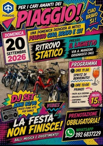 A Grignasco una domenica nel segno dei Piaggio Ciao, Bravo e Sì A Grignasco una domenica nel segno dei Piaggio Ciao, Bravo e Sì