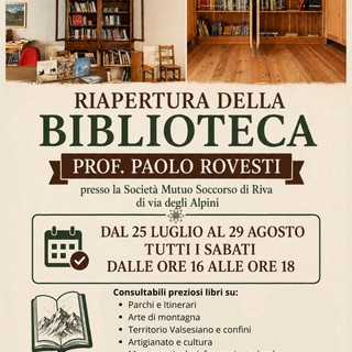 Riva Valdobbia, il 29 agosto ultimo appuntamento estivo con la Biblioteca Paolo Rovesti