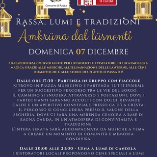 Rassa accende la magia dei Lumi: domenica 7 dicembre torna “Ambruna Dall’lusnenti” Rassa accende la magia dei Lumi: domenica 7 dicembre torna “Ambruna Dall’lusnenti”