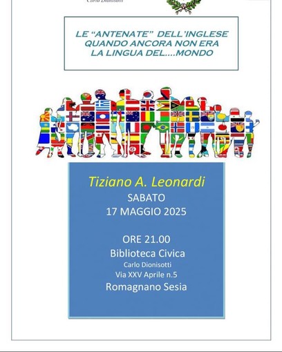 In biblioteca a Romagnano ospite Tiziano Leonardi, si parla della lingua inglese....