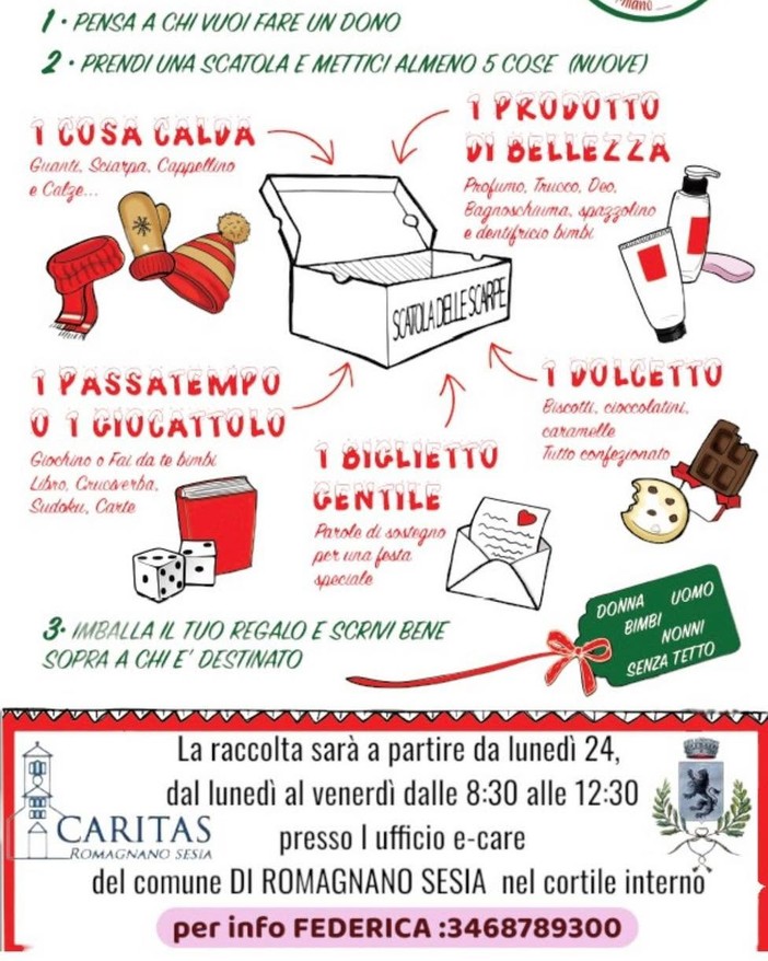 Romagnano Sesia, torna la “Scatola di Natale”: un gesto semplice per donare calore e gentilezza Romagnano Sesia, torna la “Scatola di Natale”: un gesto semplice per donare calore e gentilezza