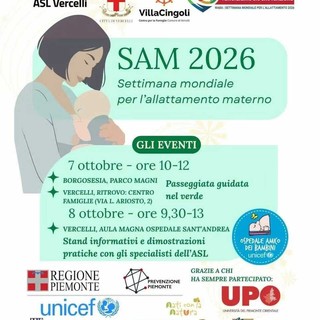 A Borgosesia e Vercelli due appuntamenti per la Settimana mondiale dell’allattamento materno
