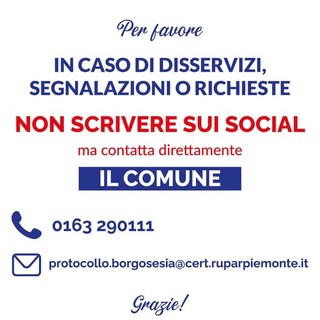 Borgosesia: Segnalazioni e richieste, il Comune invita a usare i canali ufficiali