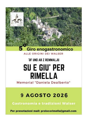 Rimella, torna il giro enogastronomico “Su e giù per Rimella” Rimella, torna il giro enogastronomico “Su e giù per Rimella”