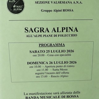 Rossa, Sagra Alpina all’Alpe Piane di Folecchio con il Gruppo Alpini