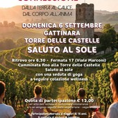 Gattinara, alla Torre delle Castelle il “Saluto al sole” tra yoga, cammino e colazione wellness Gattinara, alla Torre delle Castelle il “Saluto al sole” tra yoga, cammino e colazione wellness
