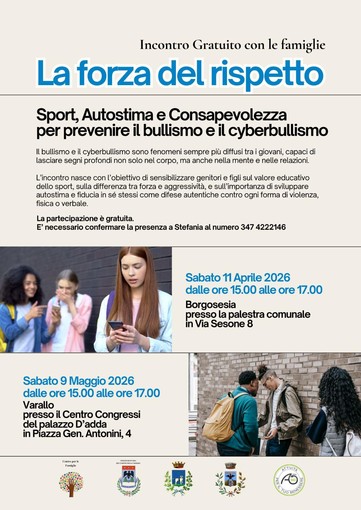 Borgosesia e Varallo, due incontri con le famiglie contro bullismo e cyberbullismo