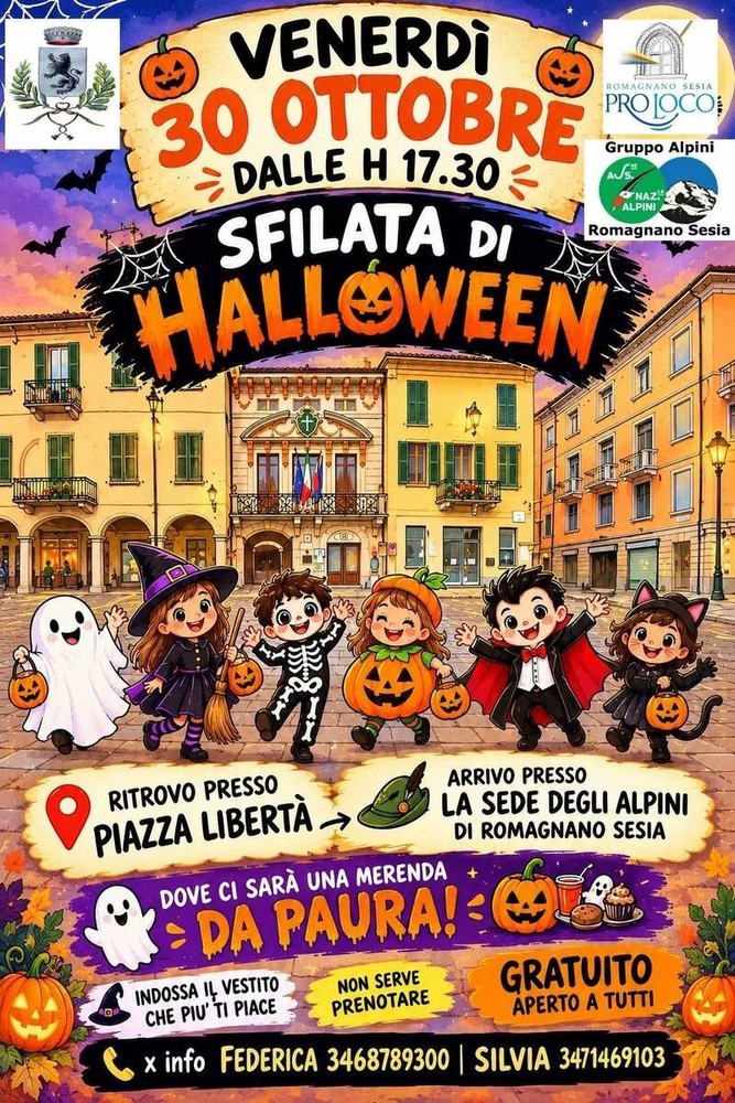 Romagnano Sesia, il 30 ottobre una sfilata di Halloween per grandi e piccoli Romagnano Sesia, il 30 ottobre una sfilata di Halloween per grandi e piccoli