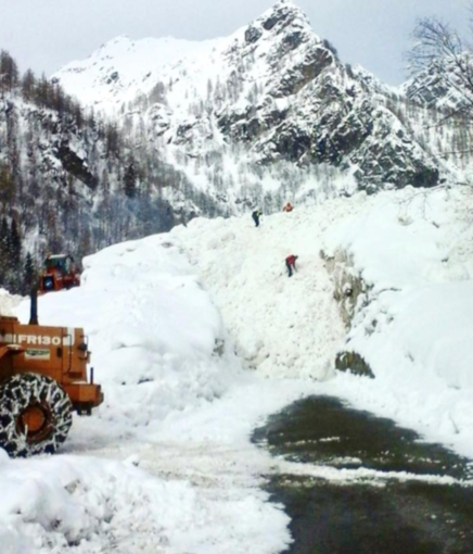 In Valsesia si libera la slavina della Ciaffera