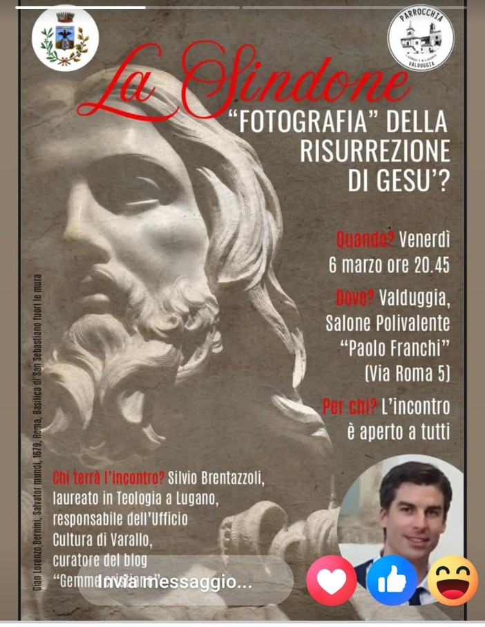 A Valduggia un incontro sulla Sindone: “fotografia” della risurrezione di Gesù?