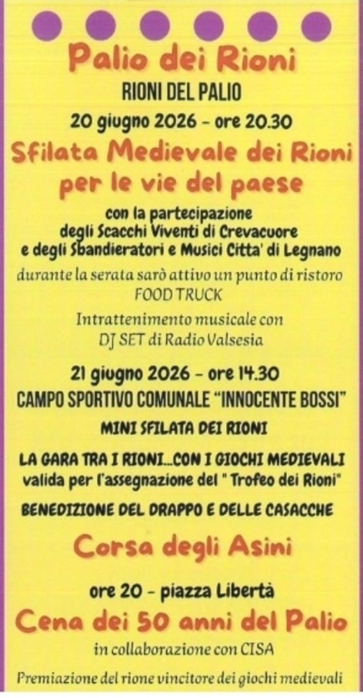Serravalle Sesia, il Palio dei Rioni anima il paese tra sfilata medievale e giochi Serravalle Sesia, il Palio dei Rioni anima il paese tra sfilata medievale e giochi
