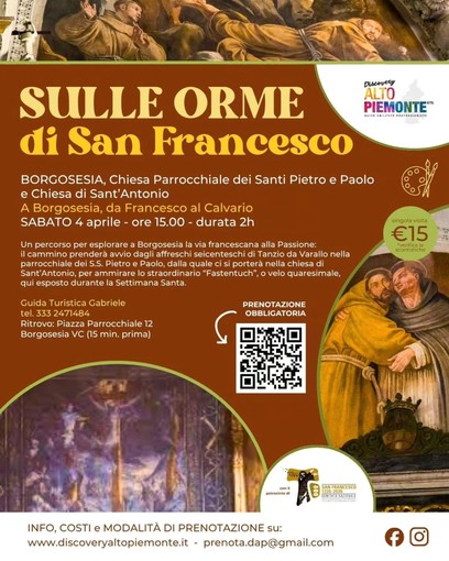 A Borgosesia un itinerario tra arte e spiritualità con “Sulle orme di San Francesco” A Borgosesia un itinerario tra arte e spiritualità con “Sulle orme di San Francesco”