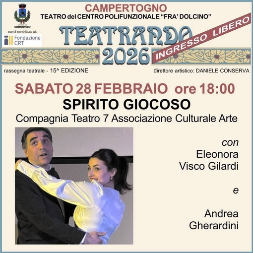 A Campertogno torna “Teatrando 2026”: in scena “Spirito giocoso” al teatro “Fra’ Dolcino”