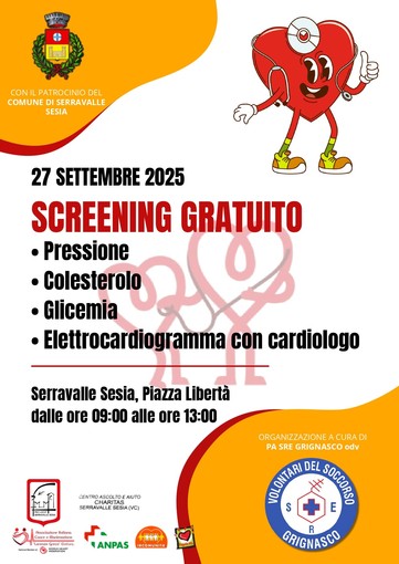 Serravalle Sesia: screening gratuito per la salute del cuore e non solo