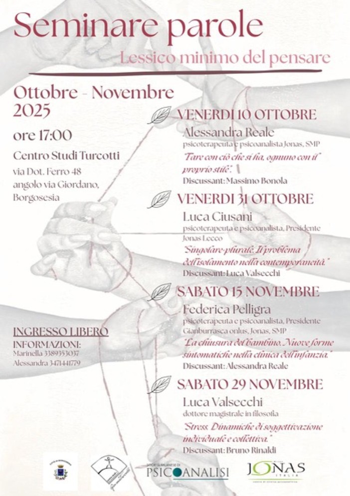 Borgosesia, al Centro Studi Turcotti il secondo incontro di “Seminare parole” Borgosesia, al Centro Studi Turcotti il secondo incontro di “Seminare parole”