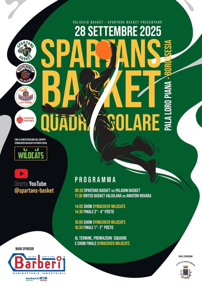 A Borgosesia il quadrangolare di basket firmato Spartans: una giornata di sport e spettacolo A Borgosesia il quadrangolare di basket firmato Spartans: una giornata di sport e spettacolo