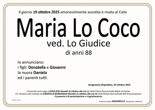Maria Lo Coco, ved. Lo Giudice