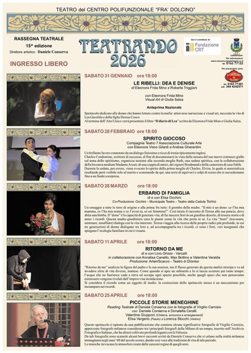 Campertogno, al Centro Polifunzionale “Fra’ Dolcino” torna la rassegna Teatrando: cinque appuntamenti a ingresso libero nel 2026