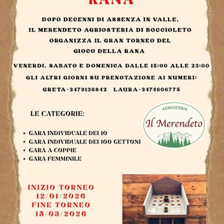 A Boccioleto torna il “Gioco della rana”: al Merendeto parte il gran torneo